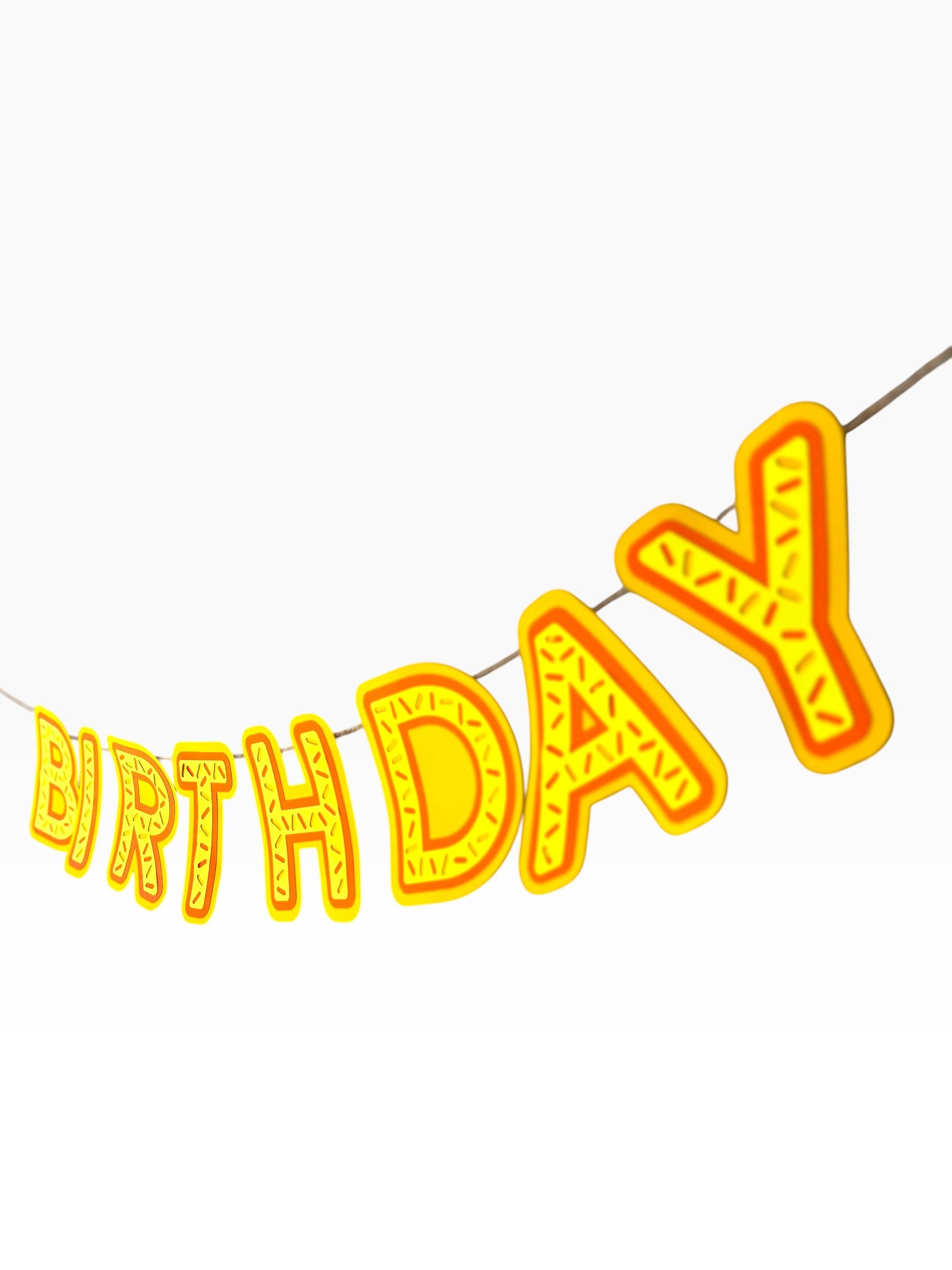 Happy Birthday Sprinkle Banner — Yellow Paper Bunting