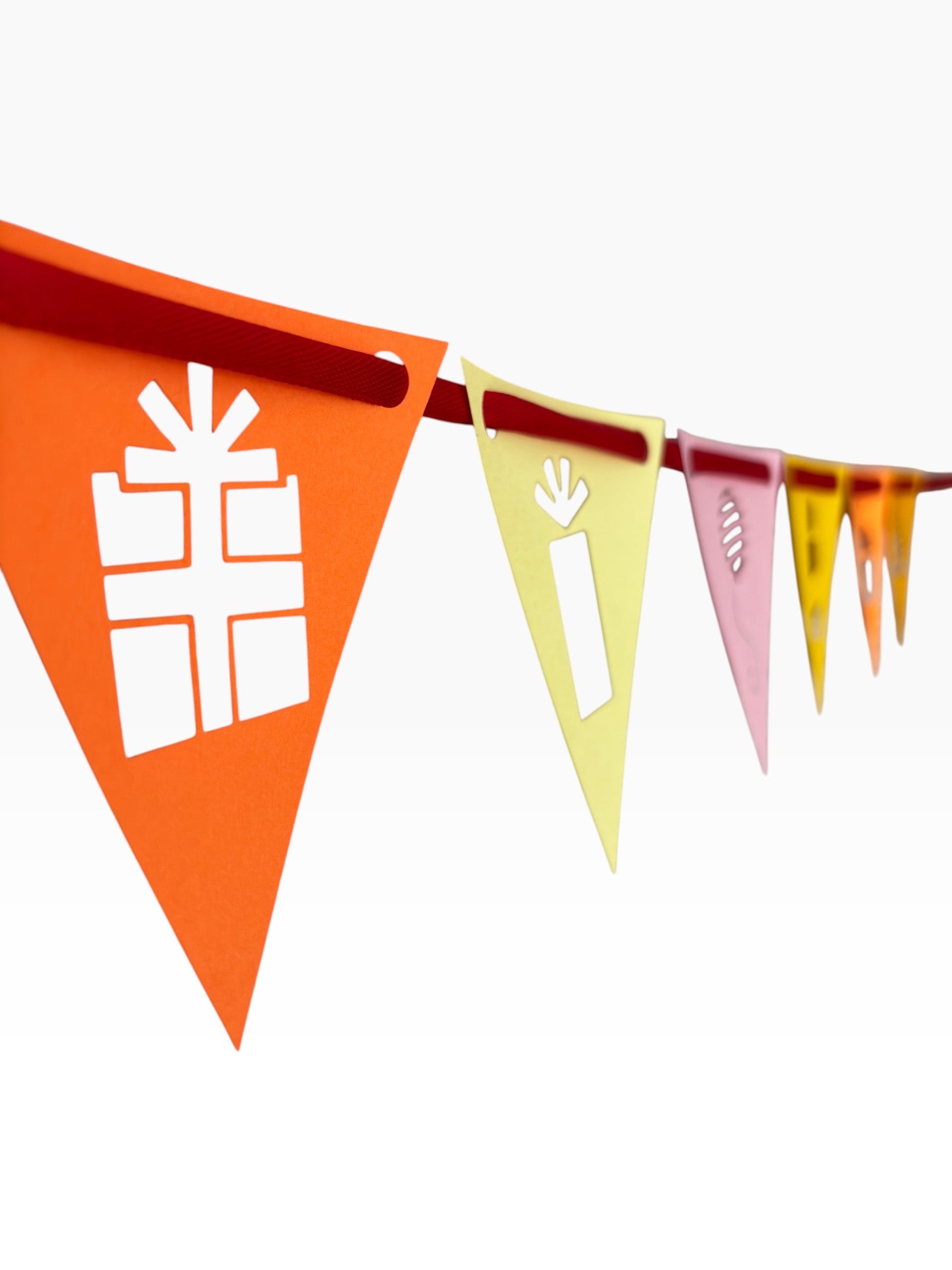 Birthday Pennant Bunting — Cake & Gift Cut-Out Banner