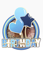 Happy Birthday Shaker Cake Topper — Glitter & Sequin