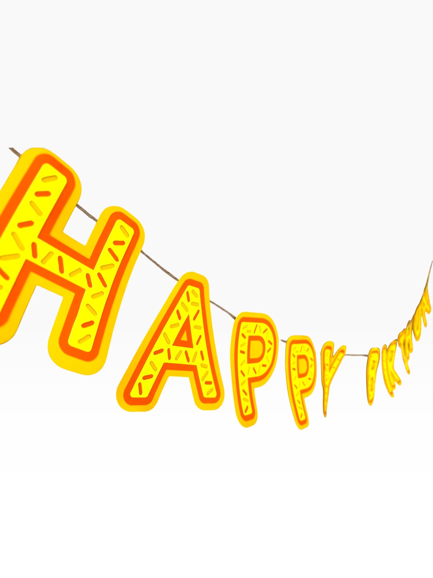 Happy Birthday Sprinkle Banner — Yellow Paper Bunting