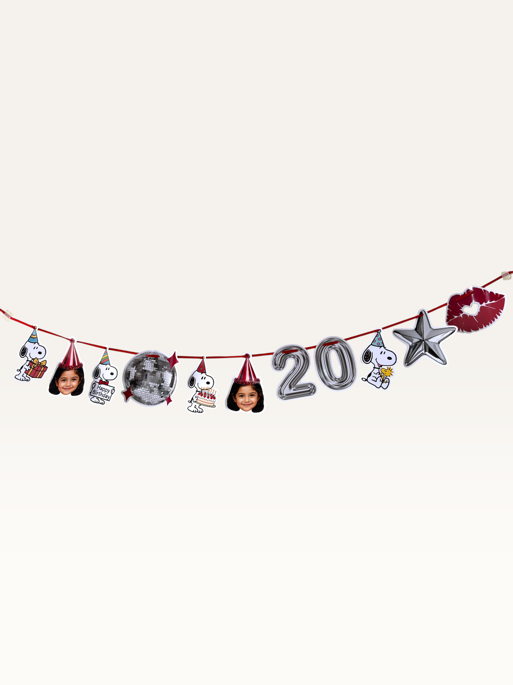 Custom Face Photo Birthday Garland - Personalised Milestone Garland