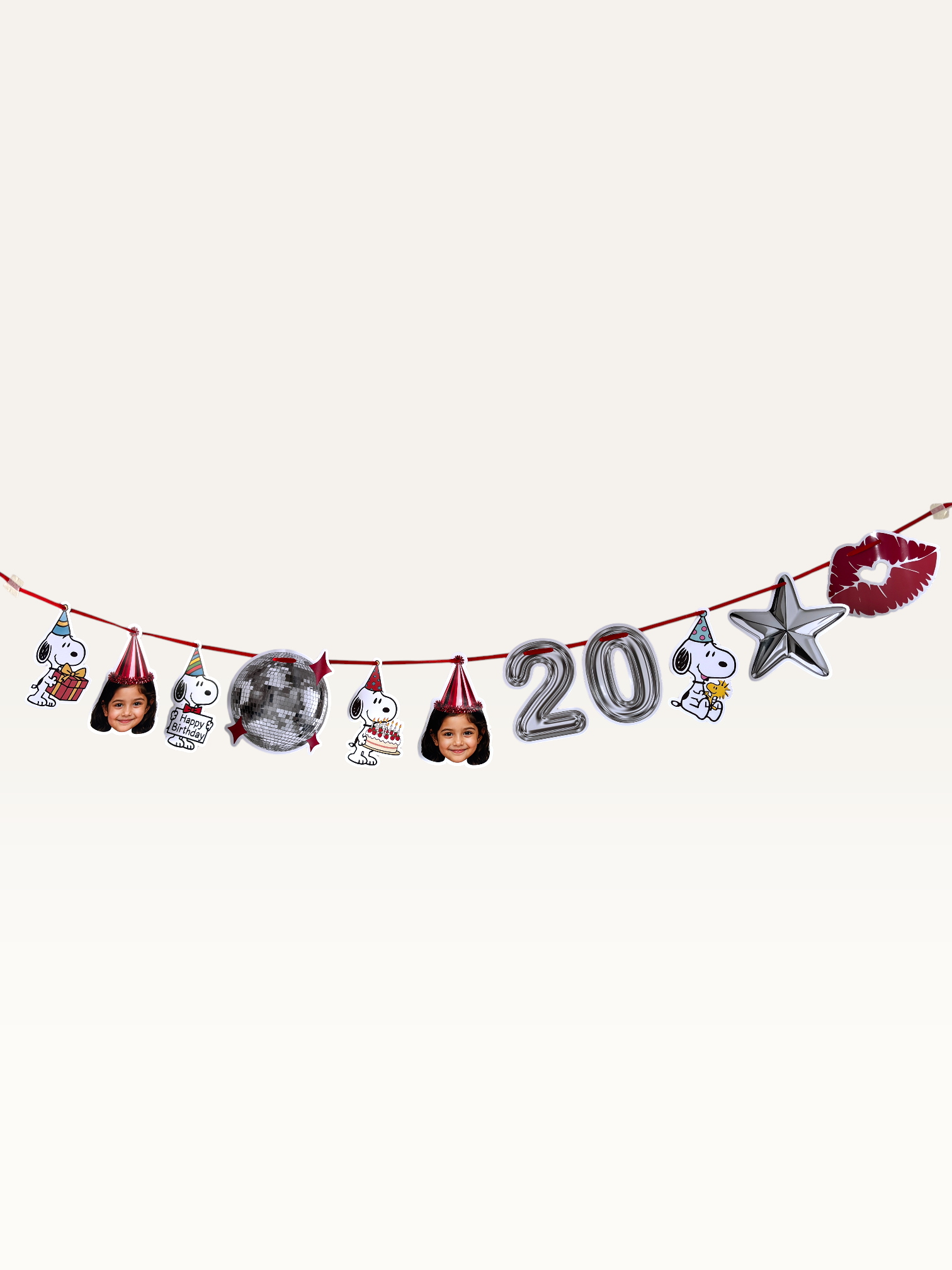 Custom Face Photo Birthday Garland - Personalised Milestone Garland