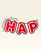 Paper Party Studio Happy Anniversary banner with red and white layered paper letters on a string