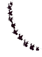 Paper Party Studio black paper bird silhouette garland with delicate wing detailing, strung on a cord.