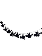 Paper Party Studio black paper bird silhouette garland with delicate wing detailing, strung on a cord.