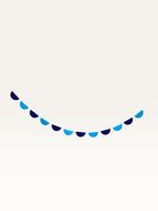 Paper Party Studio navy and blue paper scallop string garland for mandir and religious festival decoration