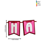 Paper Party Studio pink and white cardstock Happy Anniversary swallowtail bunting banner for romantic celebrations.
