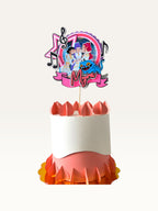 Paper Party Studio personalised K-Pop theme layered cardstock cake topper with music notes and Myra name banner