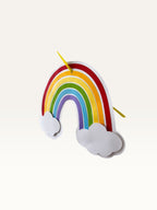 Paper Party Studio rainbow and cloud cardstock accent piece for a Happy Birthday party bunting banner.