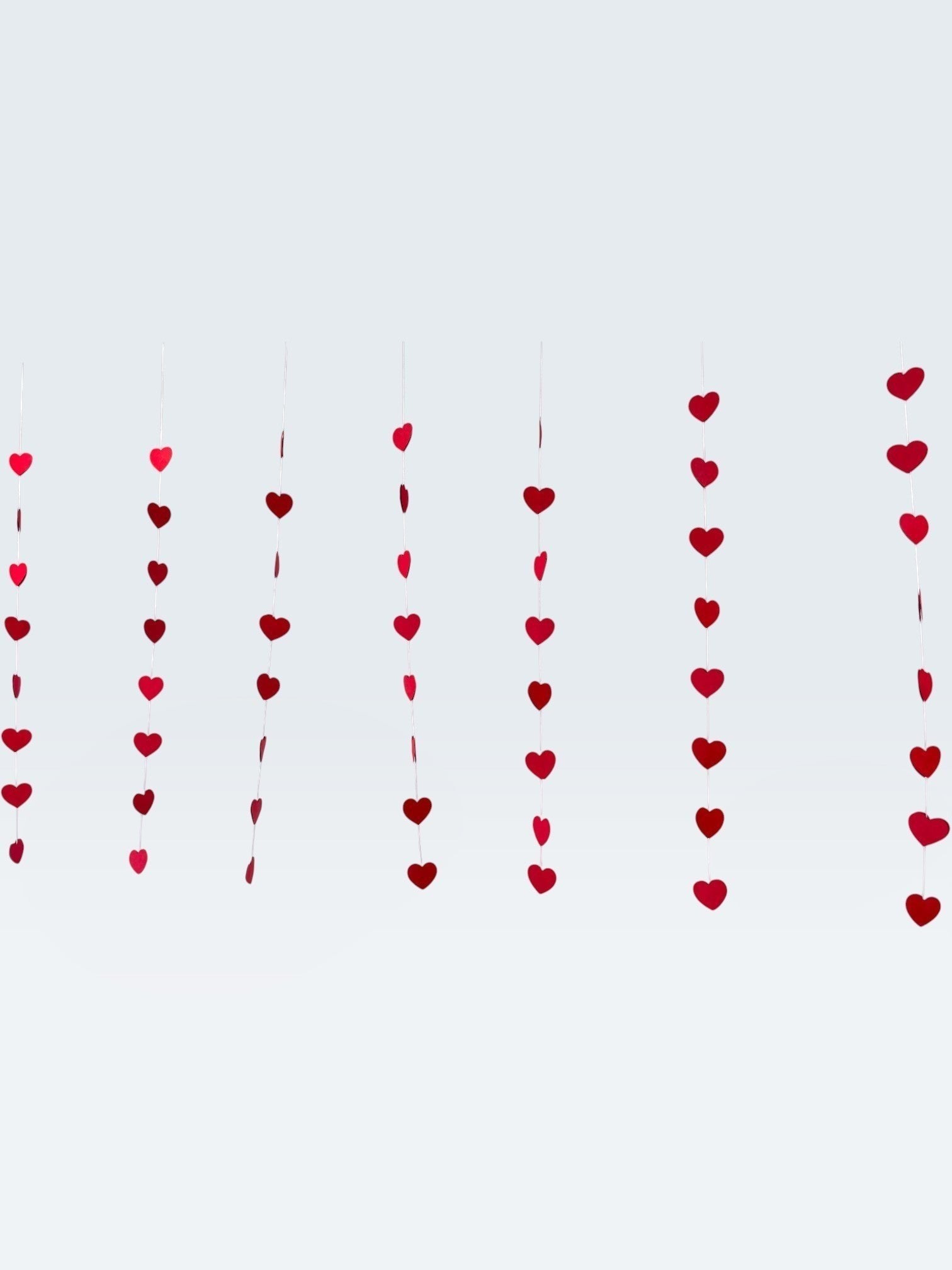 Paper Party Studio red heart garland set of 10 hanging paper streamers for romantic wedding or Valentine's backdrop