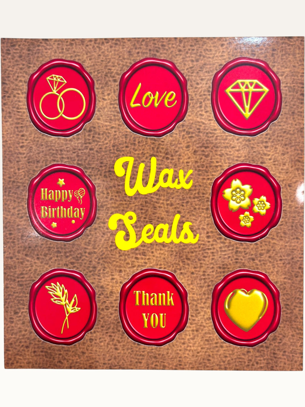 Paper Party Studio wax seal sticker sheet featuring red glossy kiss-cut stickers with gold vintage motifs.