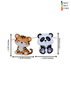Paper Party Studio watercolour safari animal garland featuring cute tiger and panda cardstock cutouts on a string.