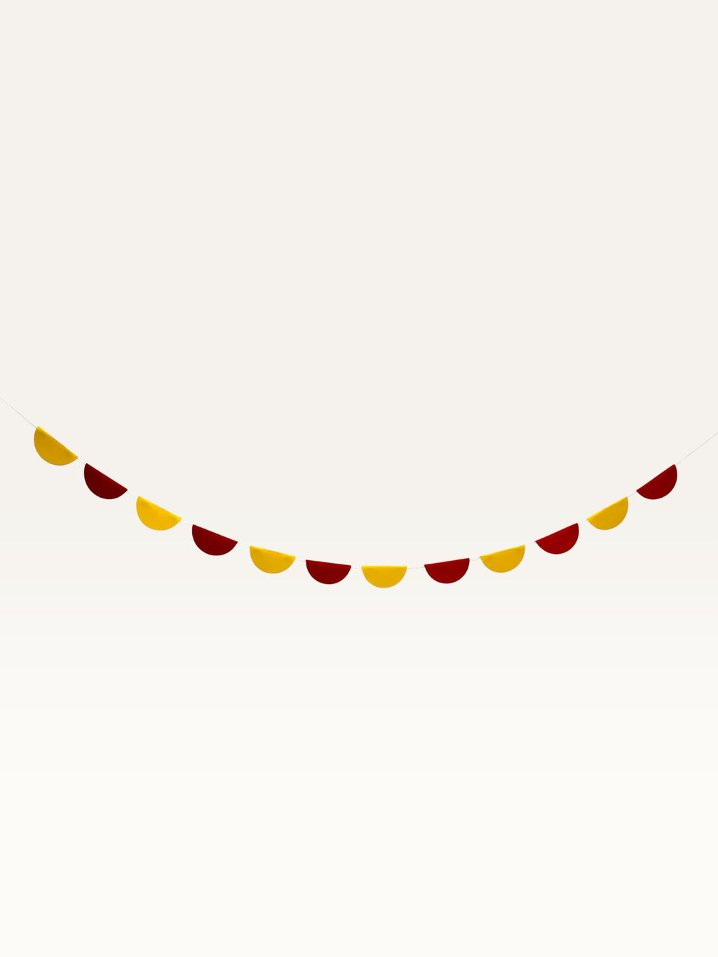 Paper Party Studio yellow and red paper scallop string garland for Diwali and pooja room decoration