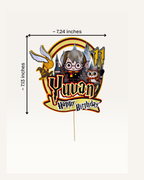 Paper Party Studio wizard school personalised birthday cake topper with magic theme details