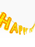 Paper Party Studio yellow sprinkle Happy Birthday cardstock bunting banner for kids birthday parties