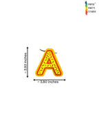 Paper Party Studio yellow sprinkle letter A cardstock cutout for Happy Birthday banner with red outline
